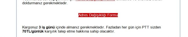 OI4789572156TR Kargonuz Teslim Edilemedi virüsü