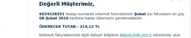 Fatura Ödeme Bilgilendirmesi Virüs!